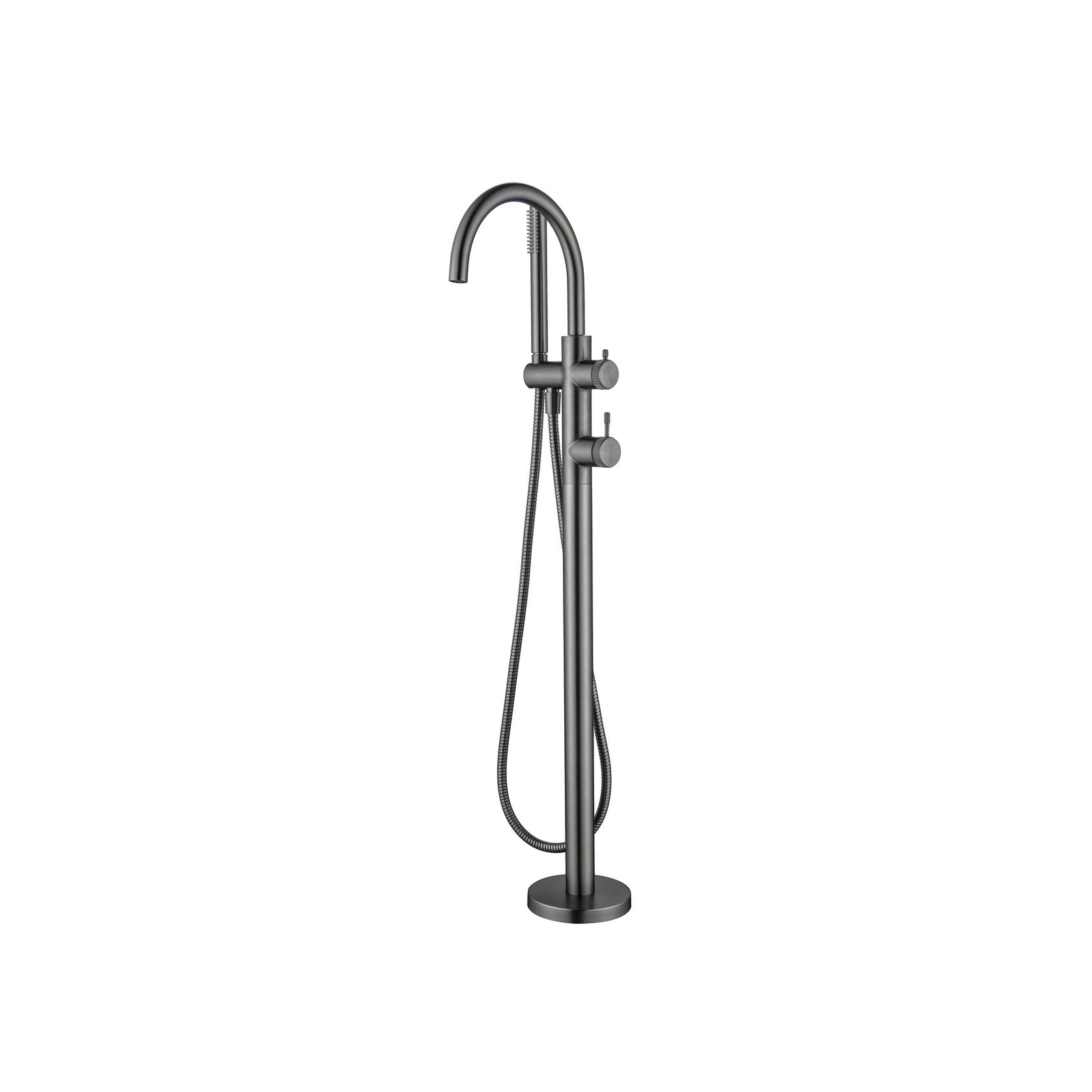 Mica Fluted Freestanding Bath Mixer with Hand Shower gallery detail image