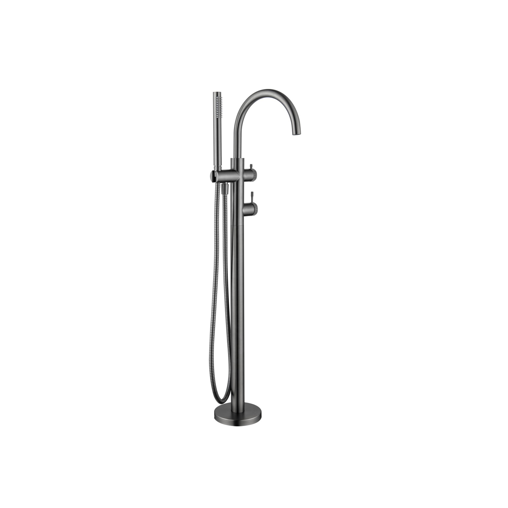 Mica Fluted Freestanding Bath Mixer with Hand Shower gallery detail image