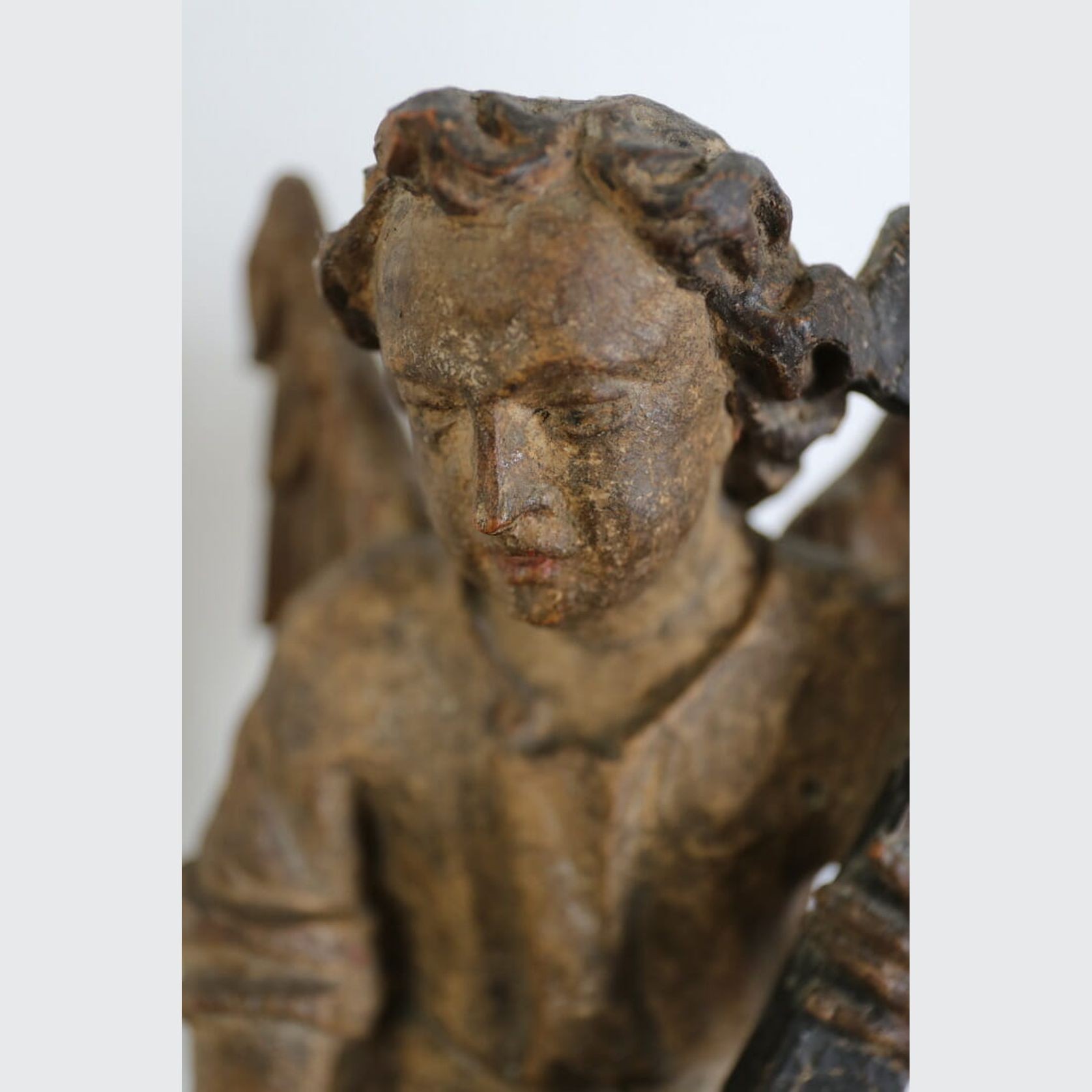 An Antique Reliquary Wood Carving of St Micheal C.1680 gallery detail image