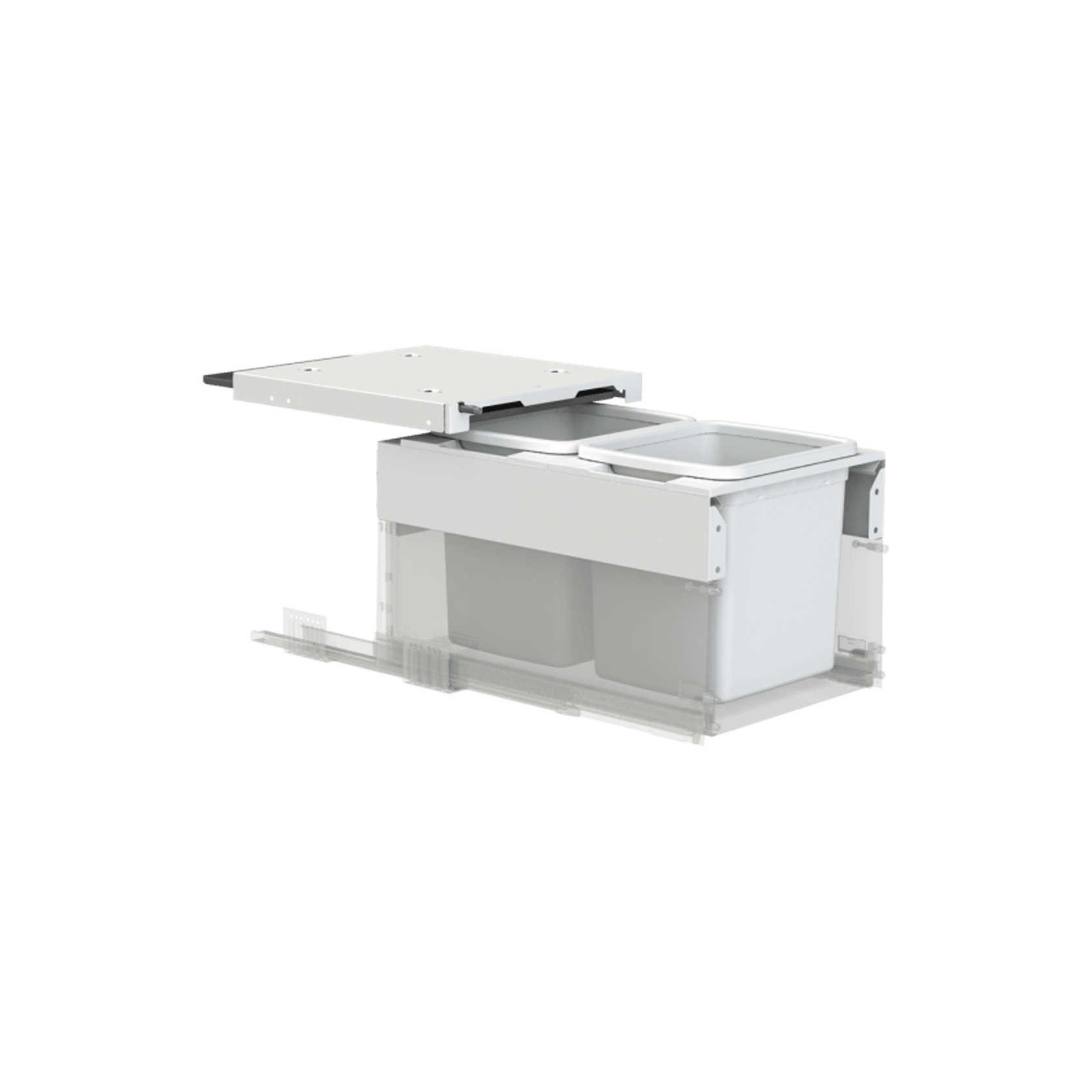 Concelo entro 2x15L for Blum MERIVOBOX 400mm Silk White gallery detail image