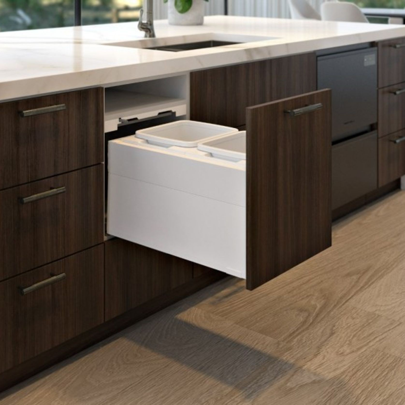 Concelo entro 2x15L for Blum MERIVOBOX 450mm Silk White gallery detail image