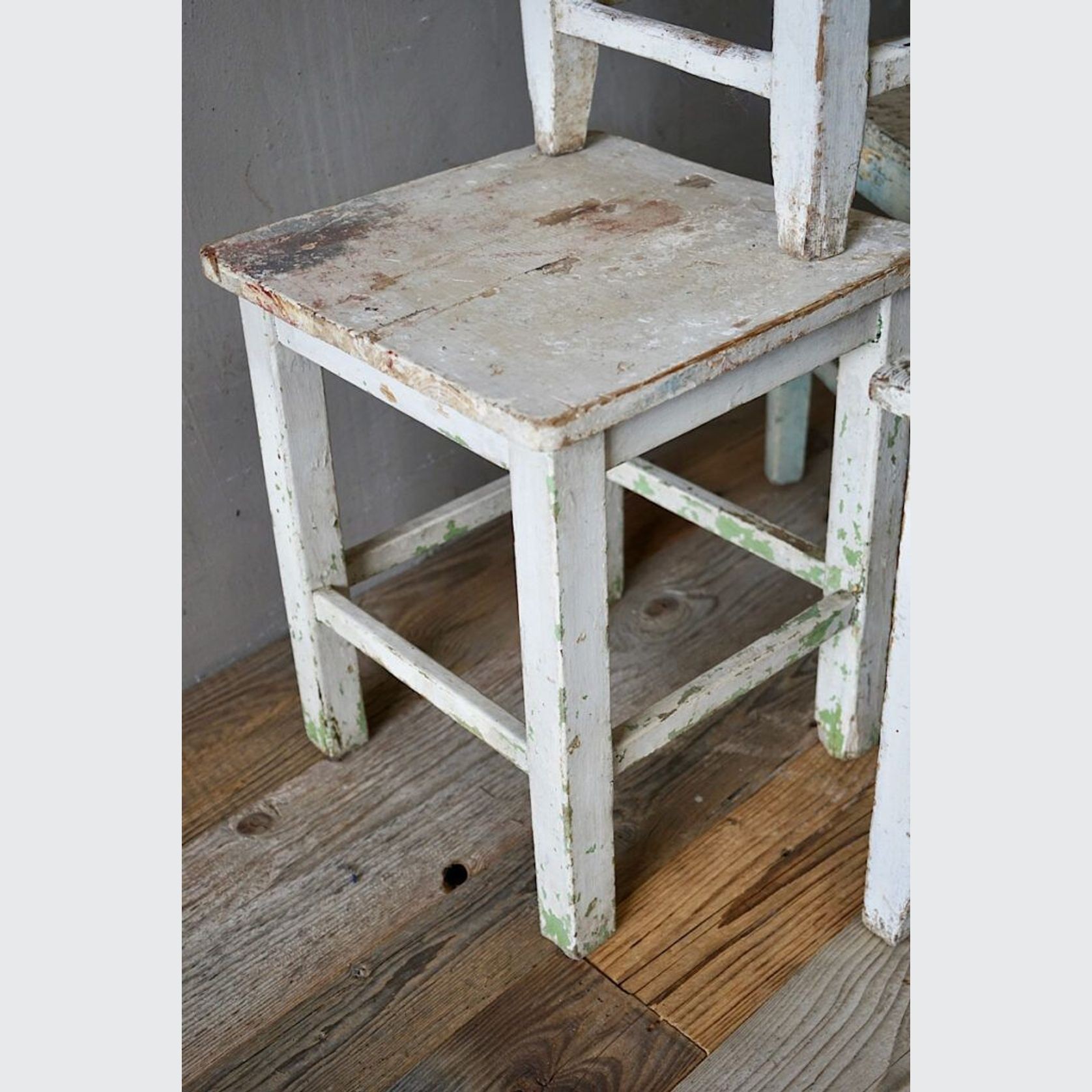 French Rustic Painted Stools gallery detail image