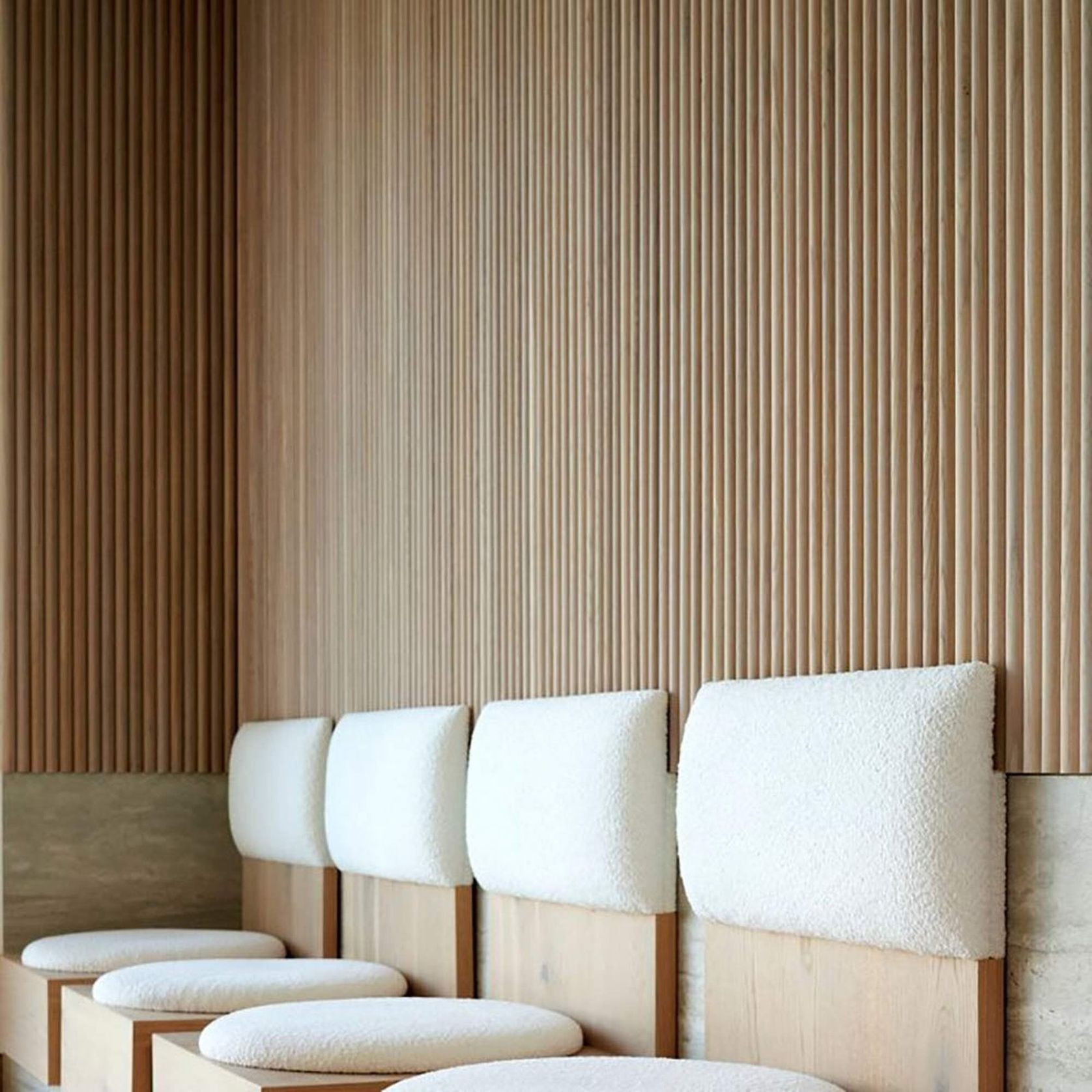 WOODFLEX® FLOW Flexible Wooden Wall Panel - Oak Veneer - 2700mm x 600mm - Half Round 37.5mm gallery detail image