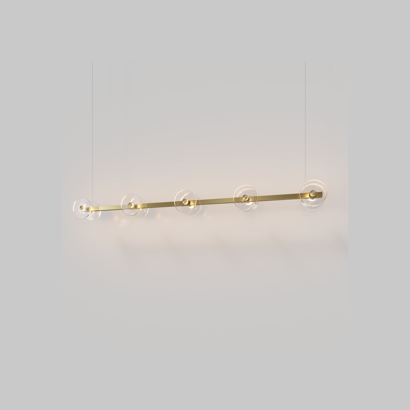 Coral Linear Bar Pendant - Clear Glass gallery detail image