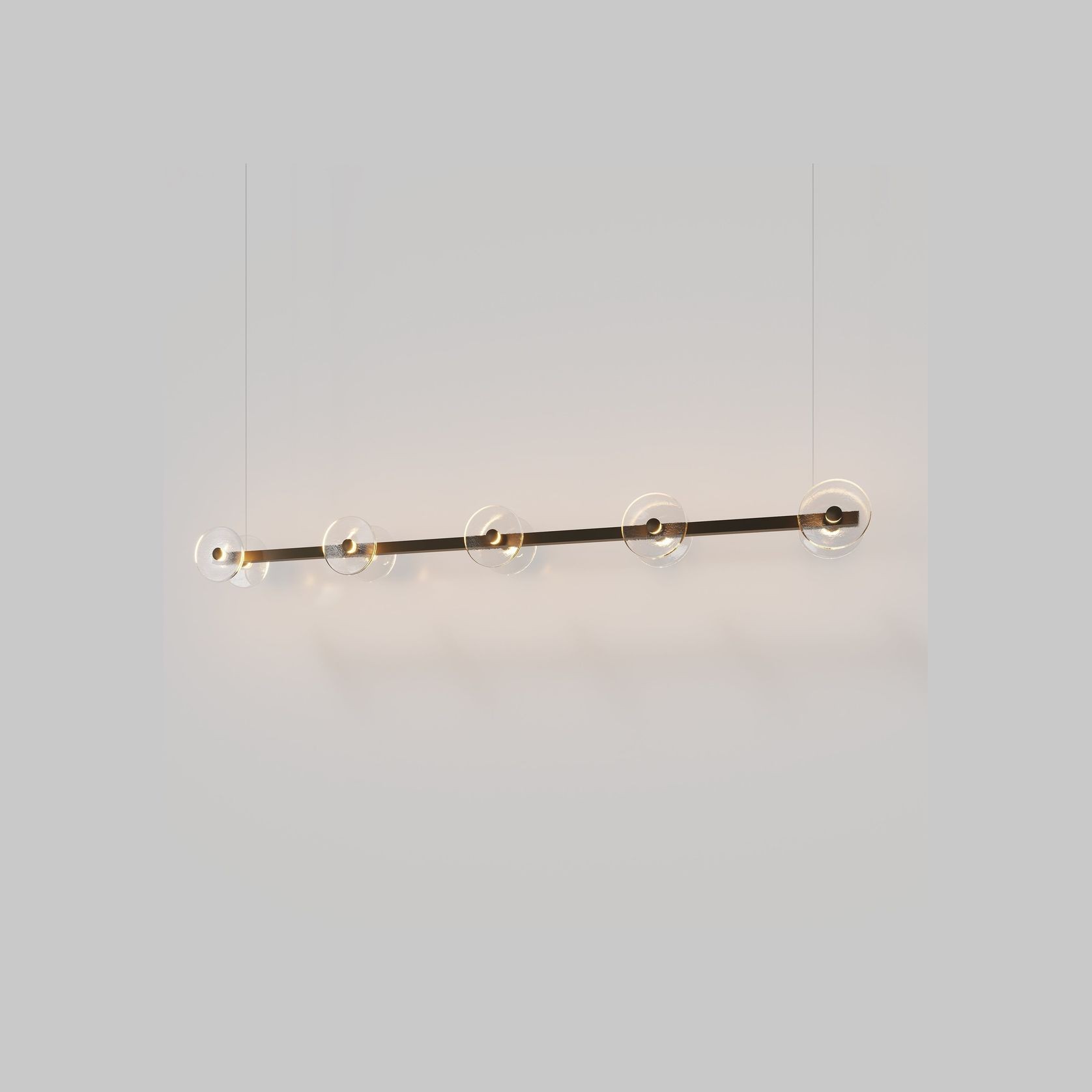 Coral Linear Bar Pendant - Clear Glass gallery detail image