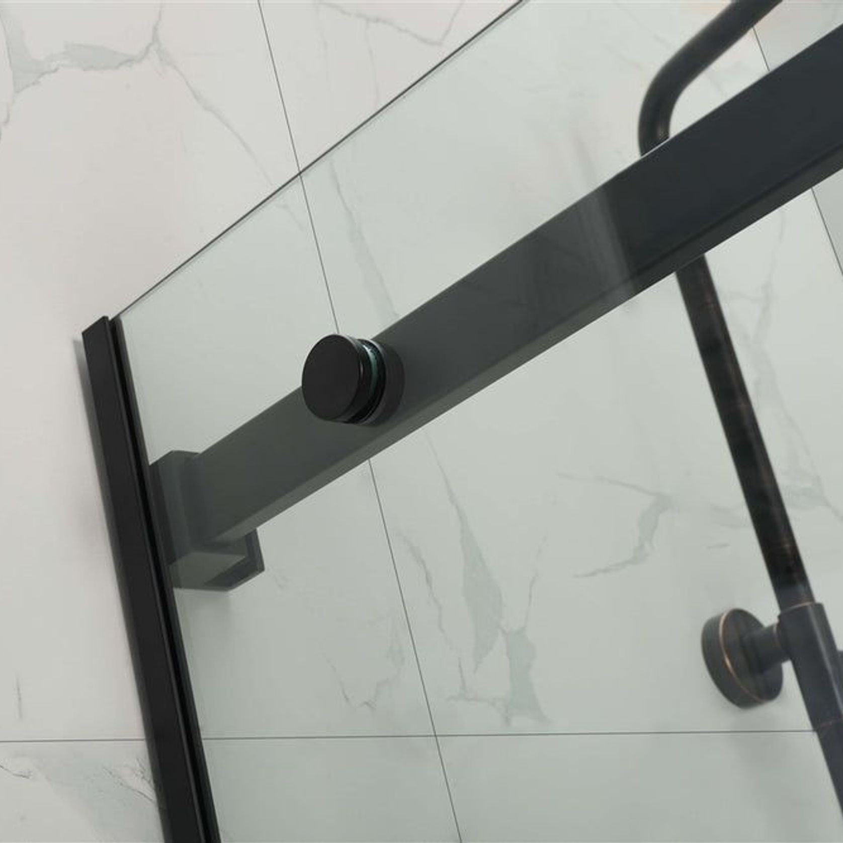 Covey Wall To Wall Frameless Sliding Door Black gallery detail image