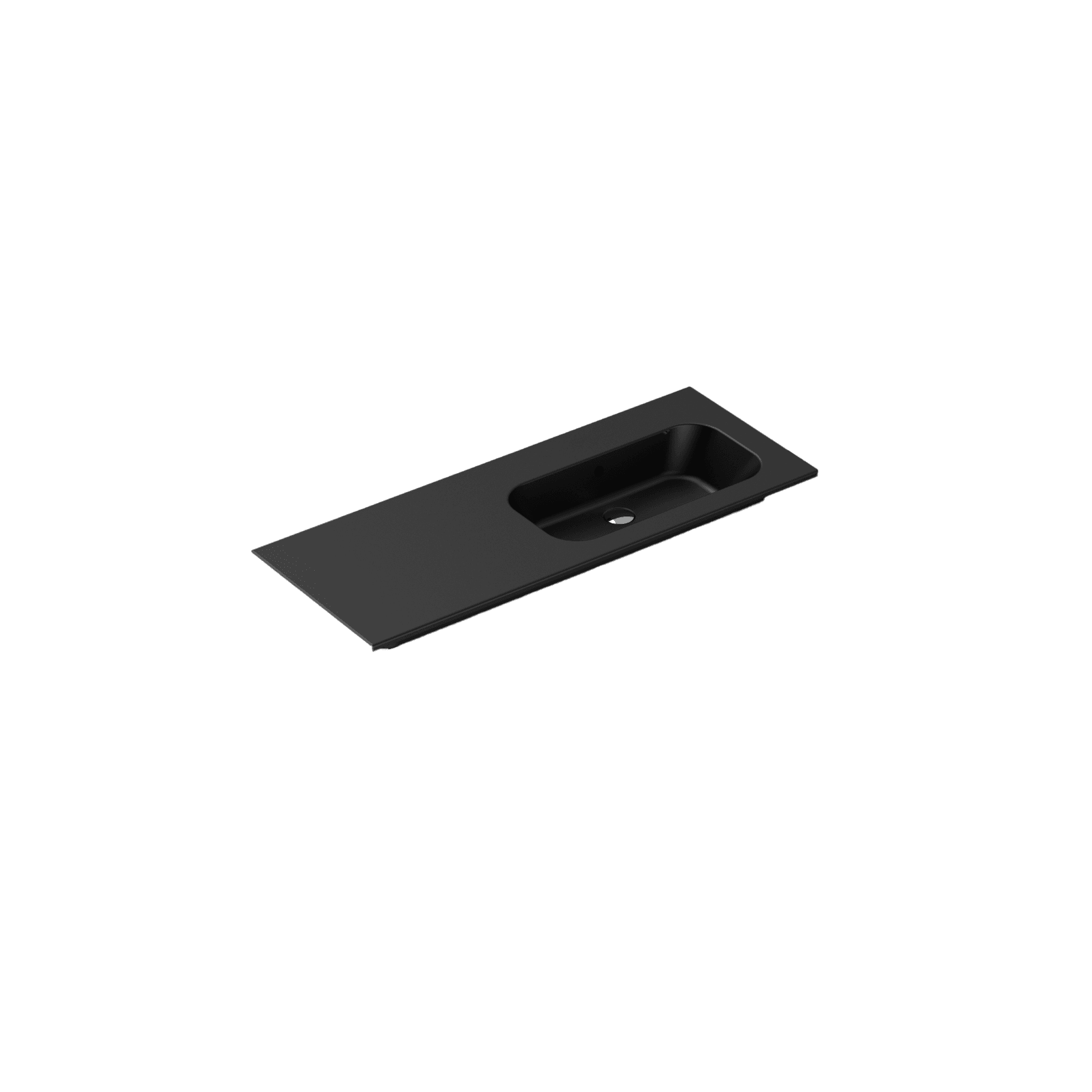 Casello 1200 Right Basin Vanity Top Matt Black gallery detail image