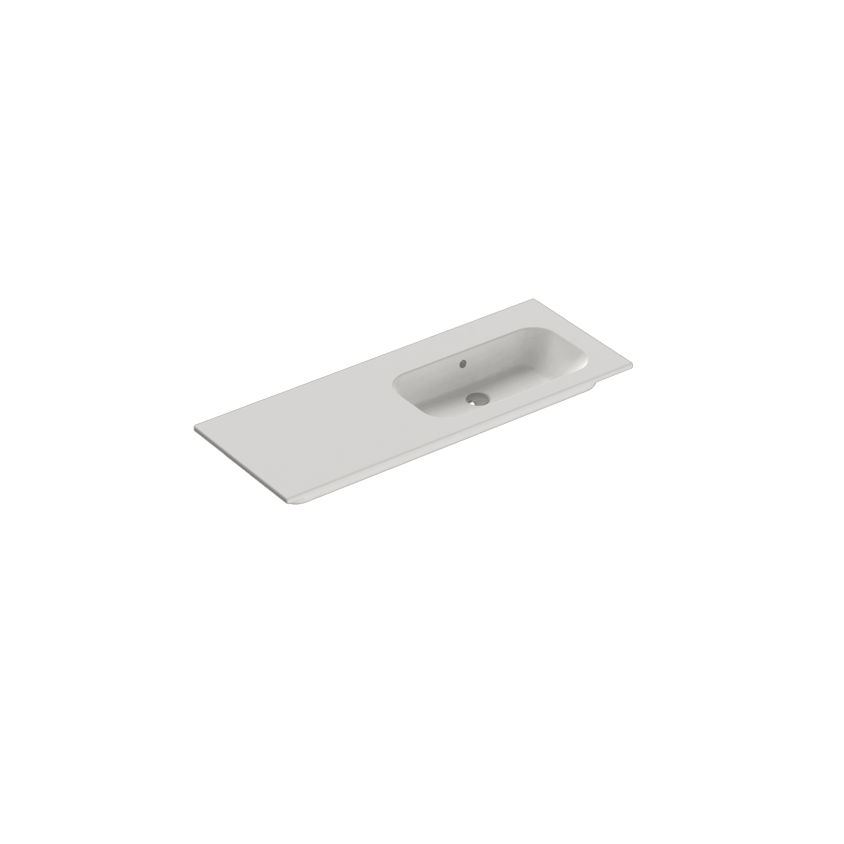 Casello 1200 Right Basin Vanity Top Matt White gallery detail image