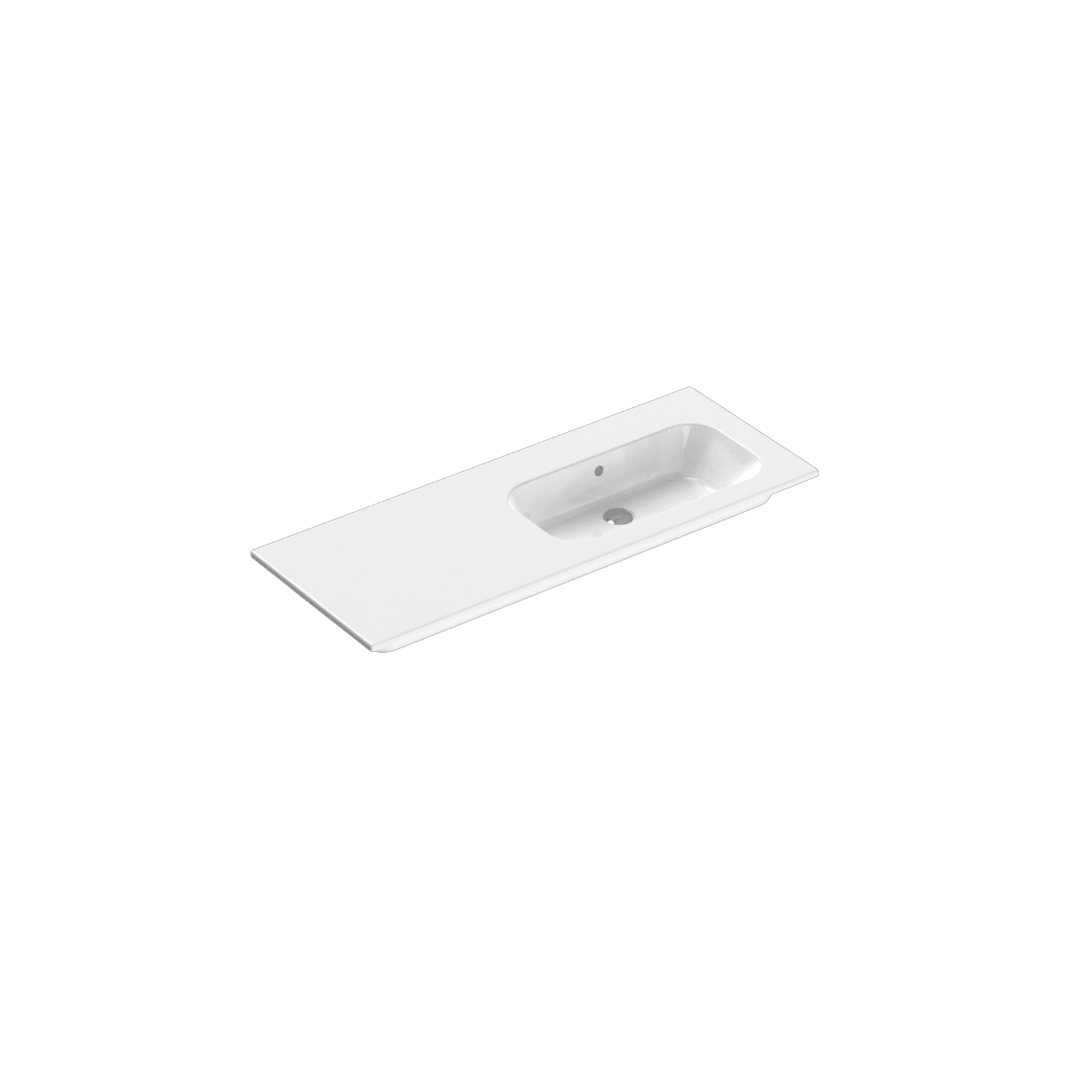 Casello 1200 Right Basin Vanity Top Gloss White gallery detail image