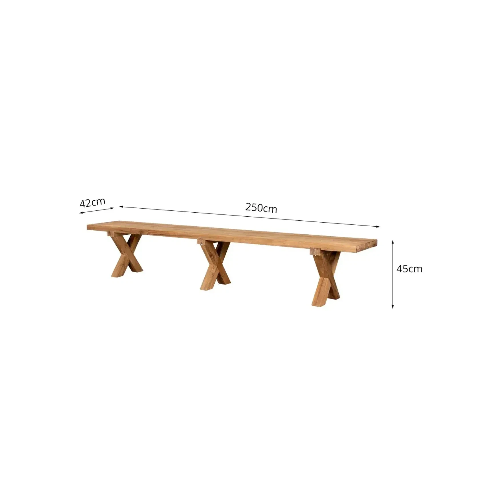 Sovereign Teak X-leg Dining Set-3PCS gallery detail image