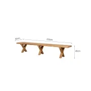 Sovereign Teak X-leg Dining Set-3PCS gallery detail image