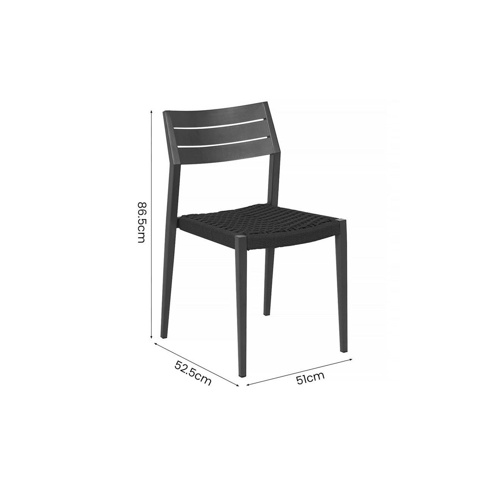 Passerine 2.0 Aluminium and Rope Outdoor Dining Chair gallery detail image