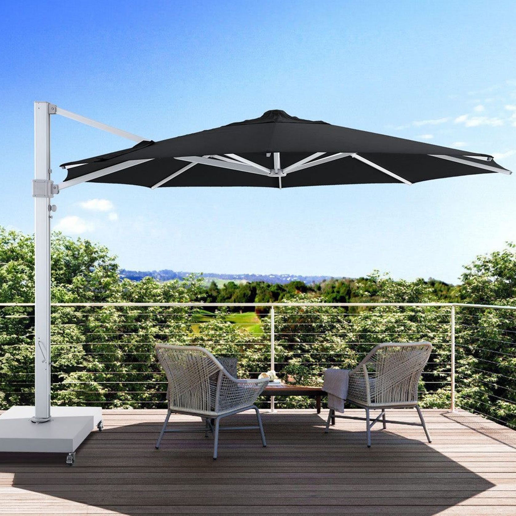 Agave 4m Round Cantilever Umbrella with Sunbrella Fabric gallery detail image