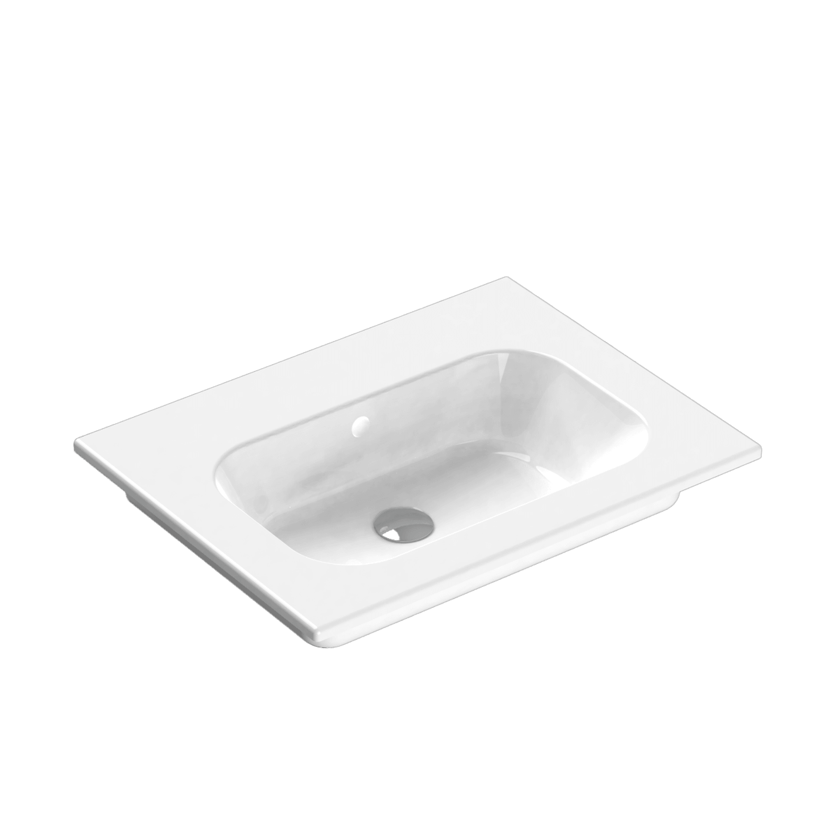 Casello 750 Centre Basin Vanity Top Gloss White gallery detail image