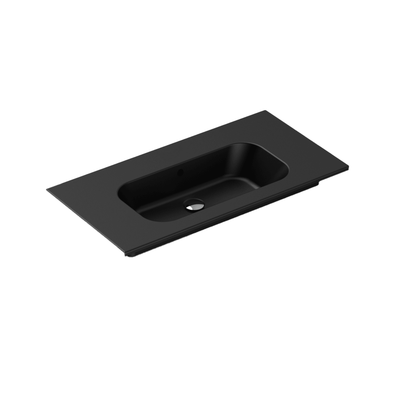 Casello 900 Centre Basin Vanity Top Matt Black gallery detail image