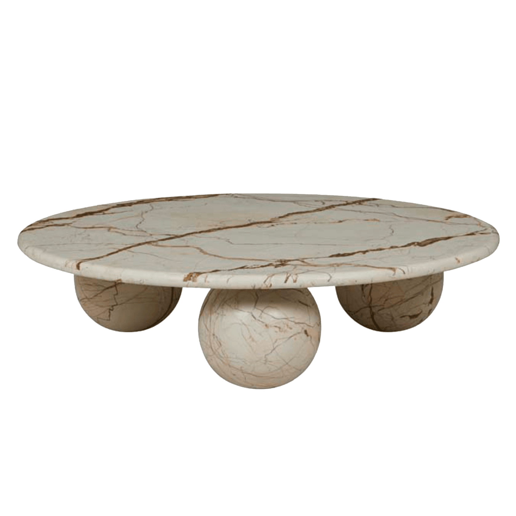 Soren Liv Atlas Sphere Coffee Table | Brown Vein Marble gallery detail image