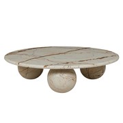 Atlas Sphere Coffee Table - Brown Vein Marble gallery detail image