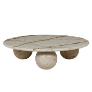 Soren Liv Atlas Sphere Coffee Table | Brown Vein Marble gallery detail image