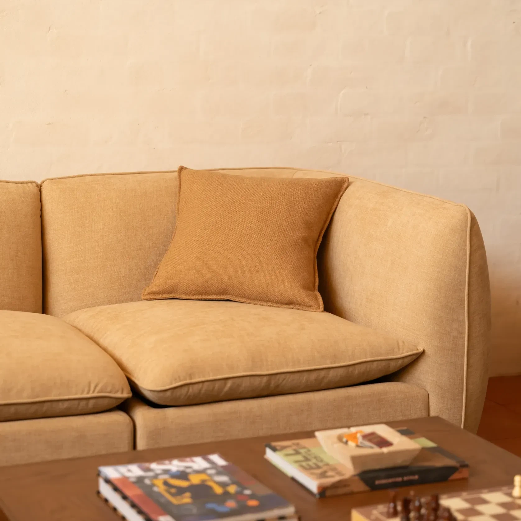 Hem Cushion 55cm x 55cm - Fossil Fawn gallery detail image