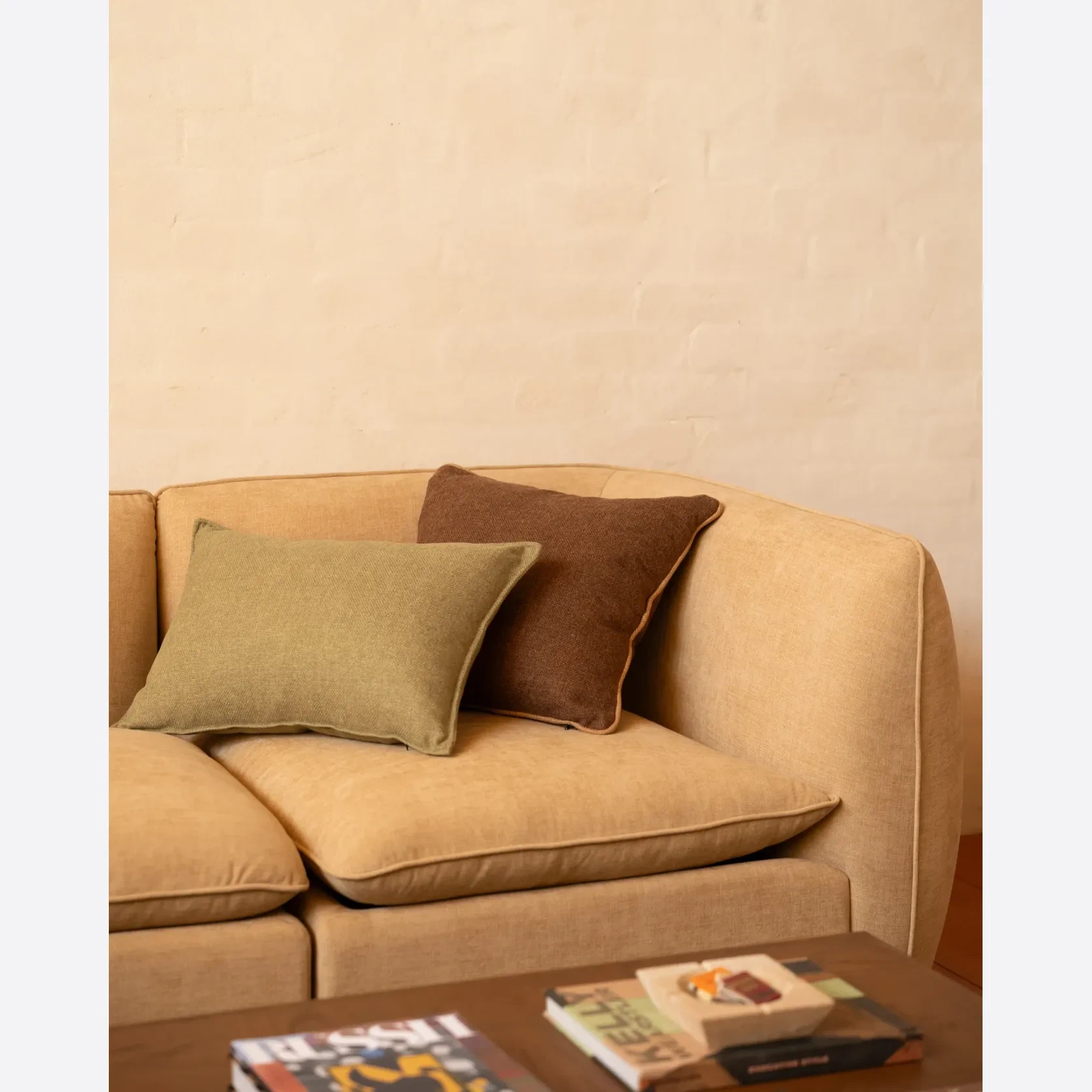 Hem Cushion 40cm x 60cm - Fossil Eucalyptus gallery detail image