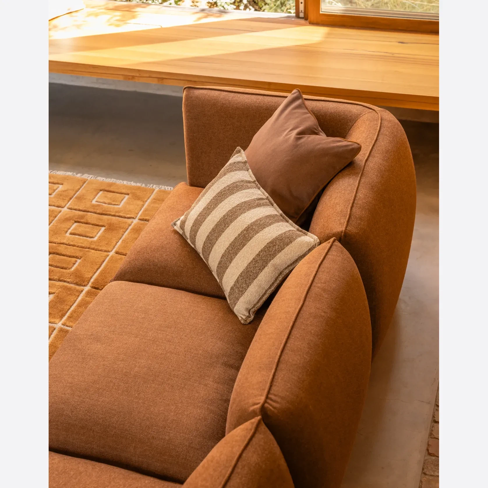 Hem Cushion 40cm x 60cm - Marnie Stripe Coconut gallery detail image