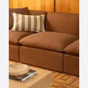 Hem Cushion 40cm x 60cm - Marnie Stripe Coconut gallery detail image