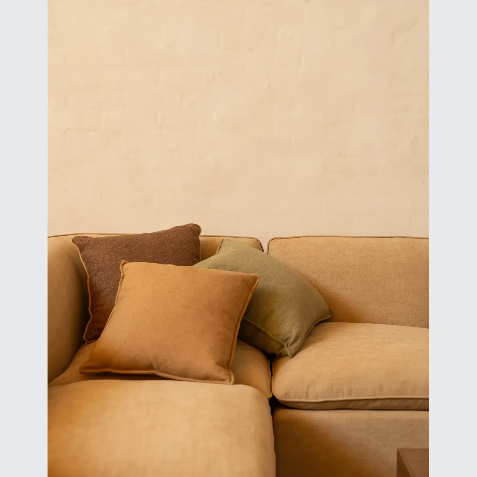 Border Cushion 55cm x 55cm - Eden Leaf / Eden Ecru gallery detail image