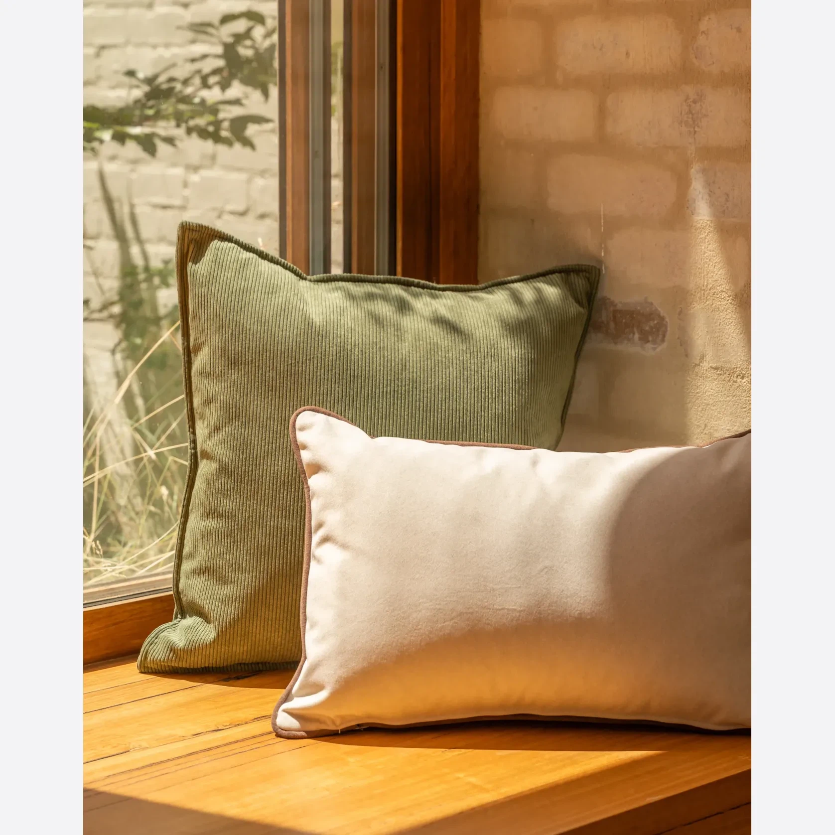 Border Cushion 40cm x 60cm - Eden Ecru / Eden Java gallery detail image