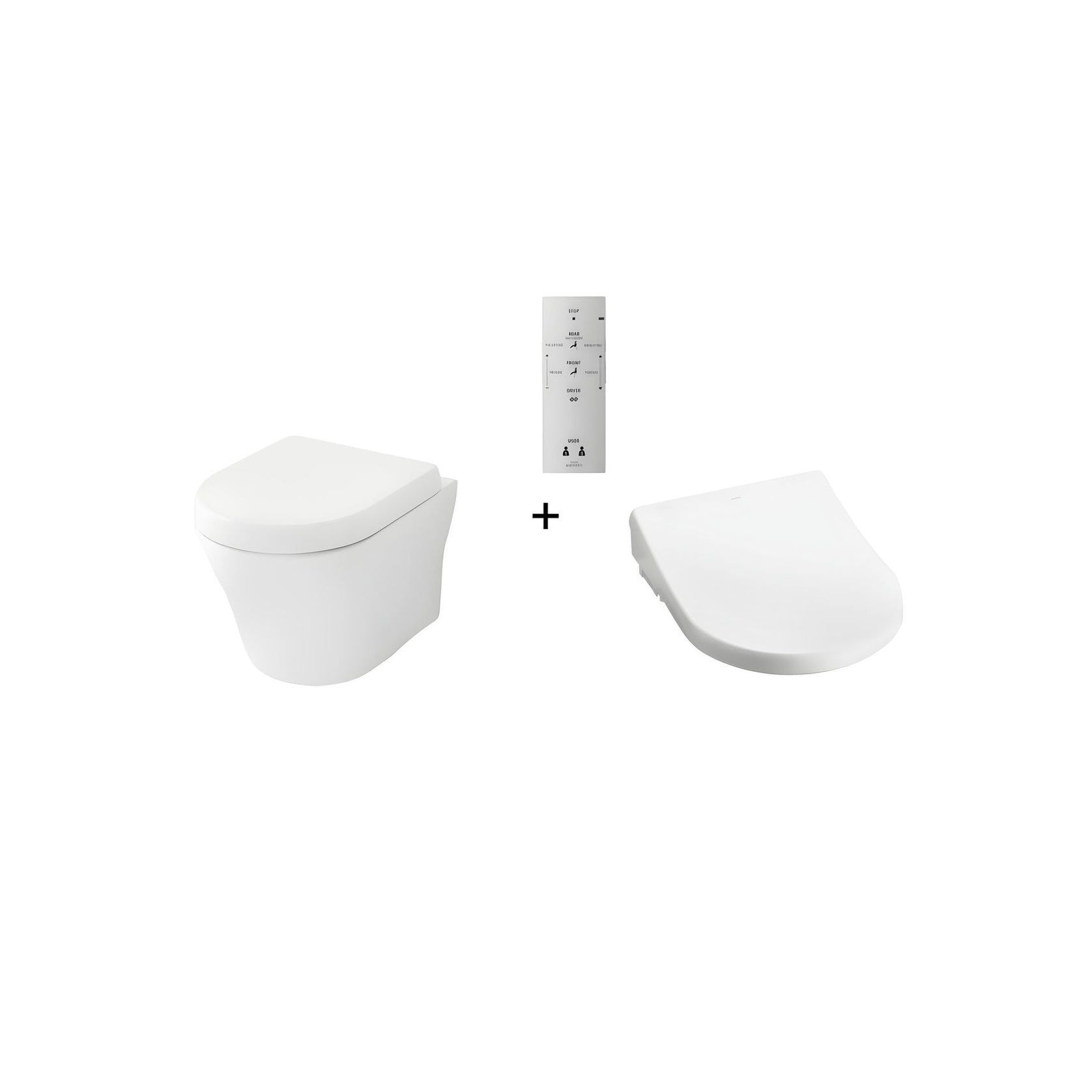 Toto Mh Wall Hung Toilet And Washlet W/ Remote Control And Autolid Package D-Shape Gloss White gallery detail image
