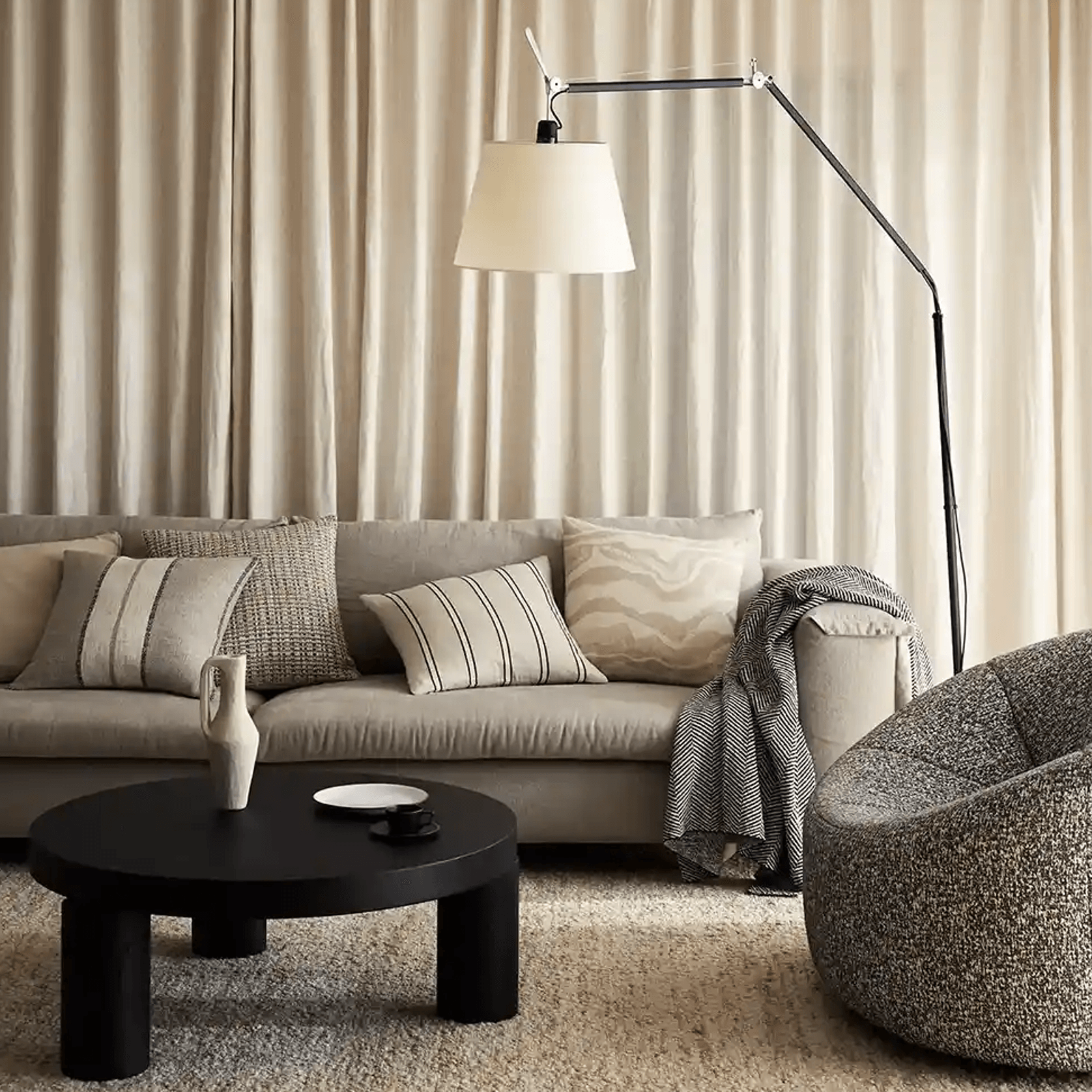 Weave Home Ottavio Cushion - Natural | Textured Stripe gallery detail image