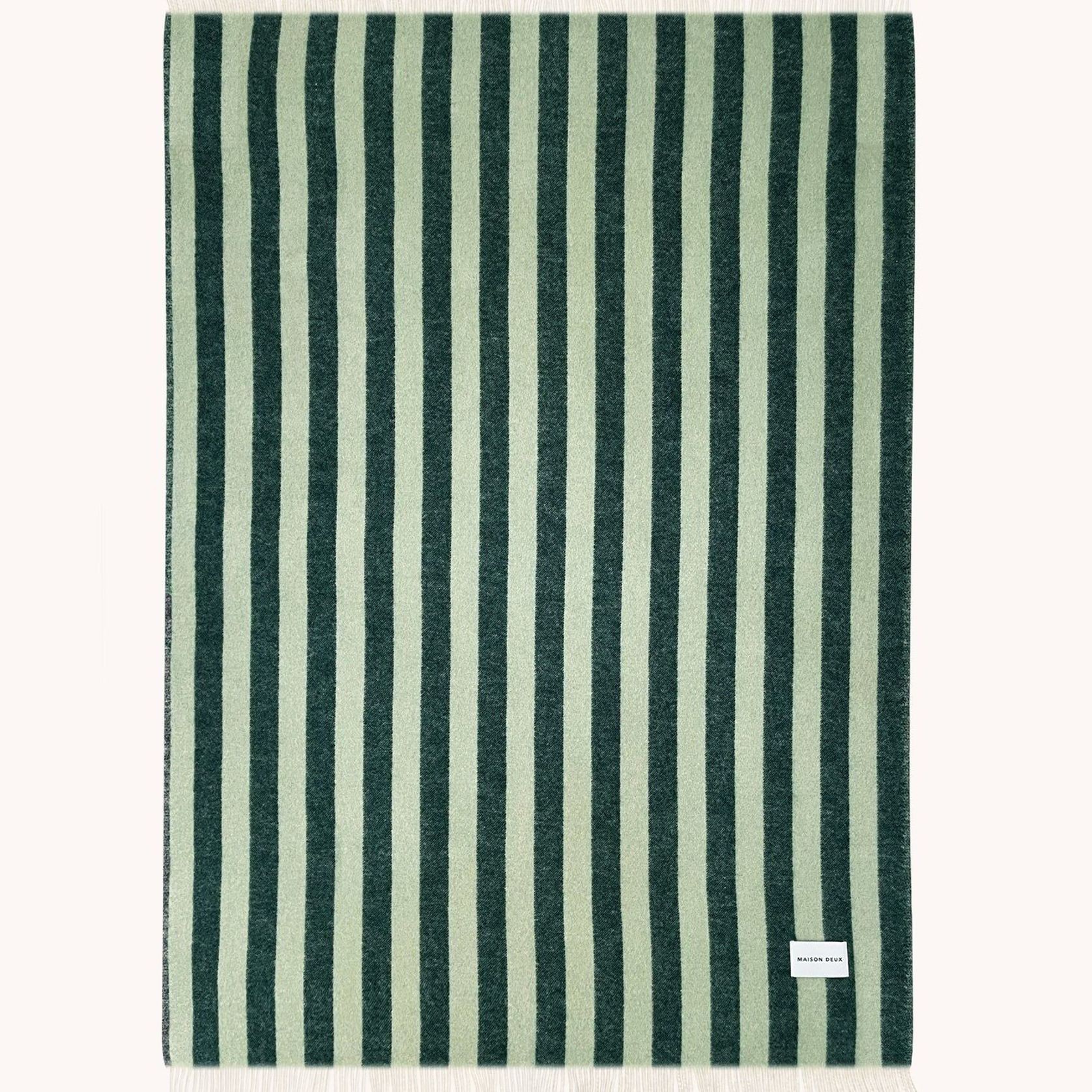 Maison Deux Candy Wrap - Green Sage | Large Reversible Wool Throw gallery detail image