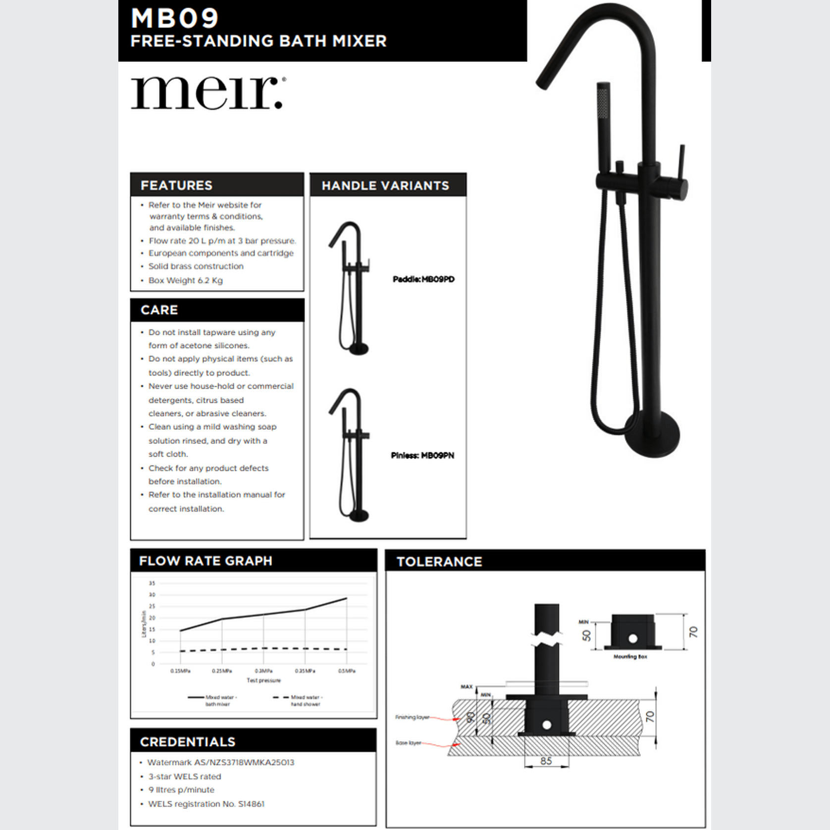 Meir Round Freestanding Bath Spout and Hand Shower Lustre Bronze gallery detail image