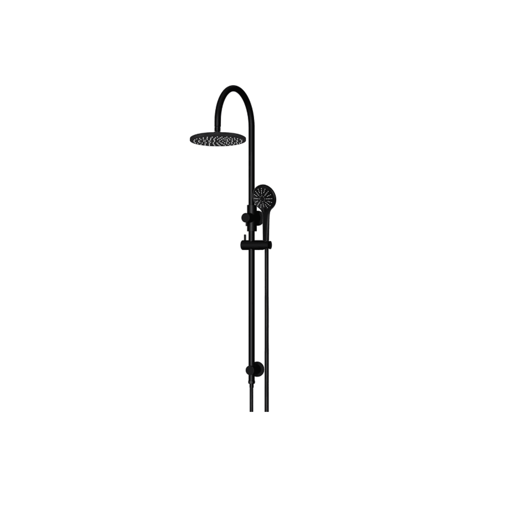 Meir Round Gooseneck Shower Set with 200mm Rose, Three Function Hand Shower Lustre Bronze gallery detail image