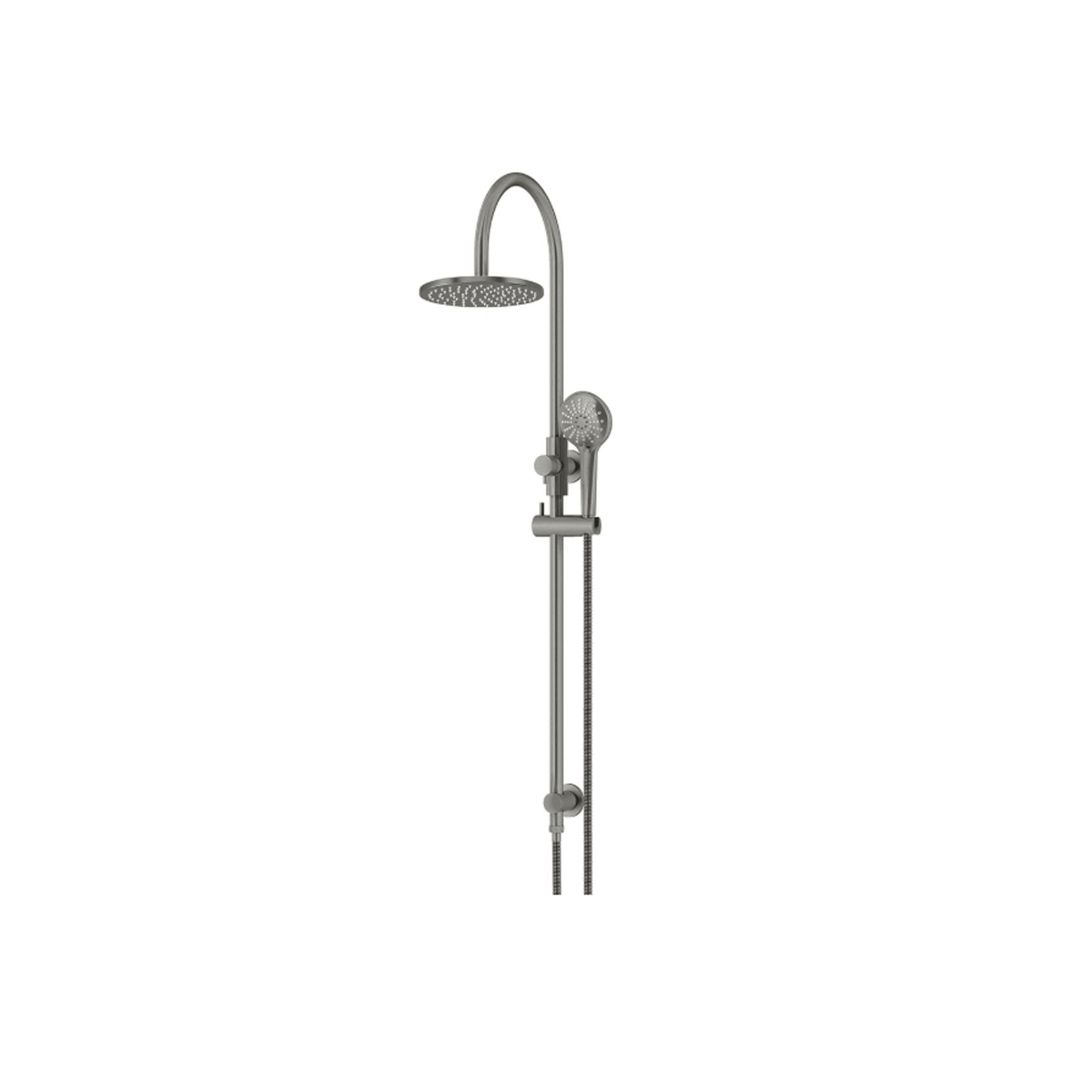 Meir Round Gooseneck Shower Set with 200mm Rose, Three Function Hand Shower Lustre Bronze gallery detail image