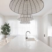 Estelle | Beaded Dome Pendant Light - Black/White gallery detail image
