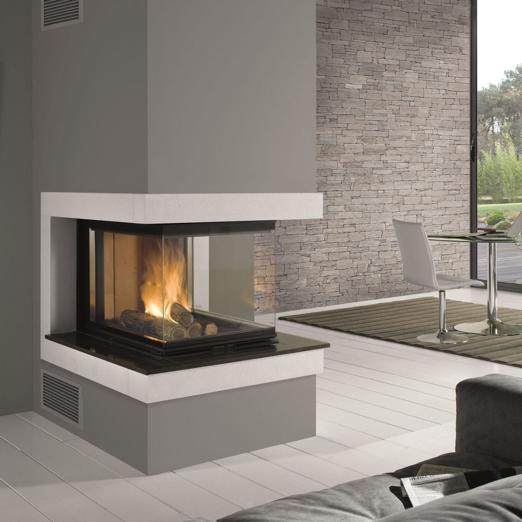 Cheminee Chazelles D1000EPI Designer Wood Fireplace gallery detail image