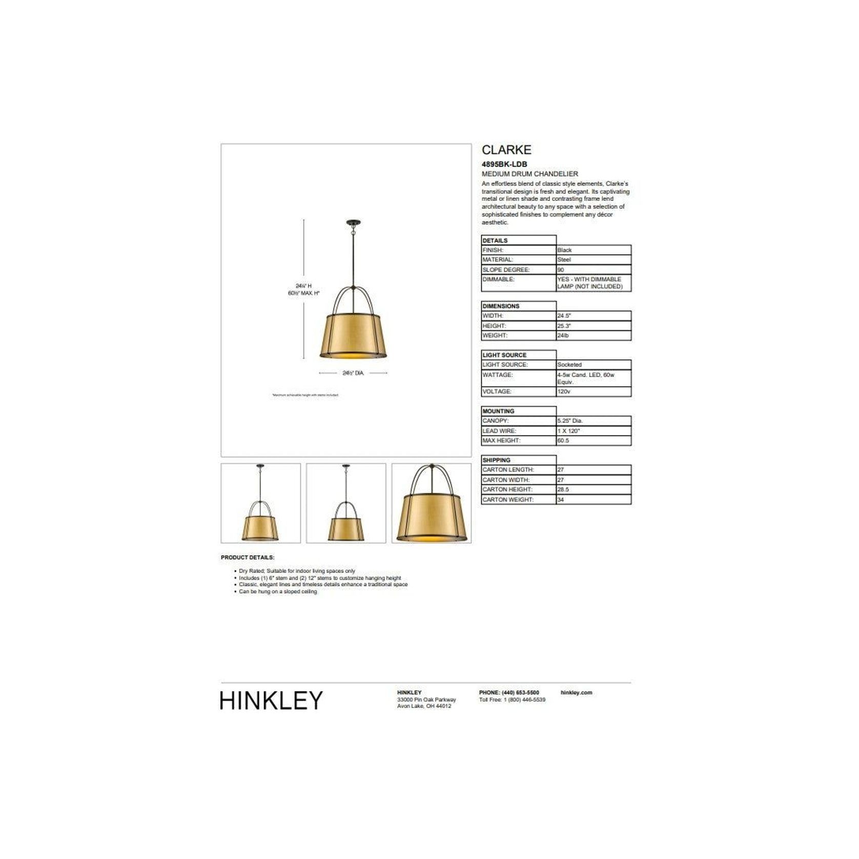 Hinkley Lighting Clarke Pendant gallery detail image