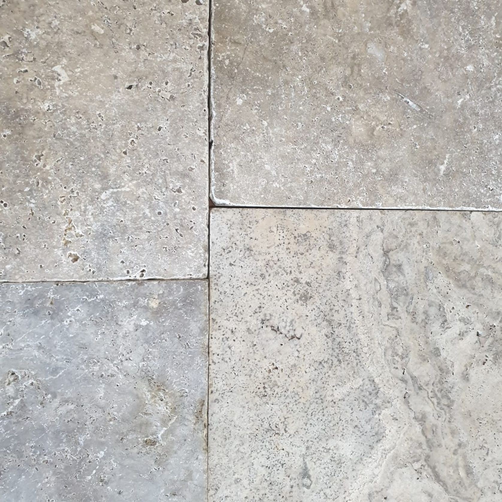 30mm Classic Silver Travertine French Pattern Pavers  - Tumbled & Unfilled  - Select Grade gallery detail image