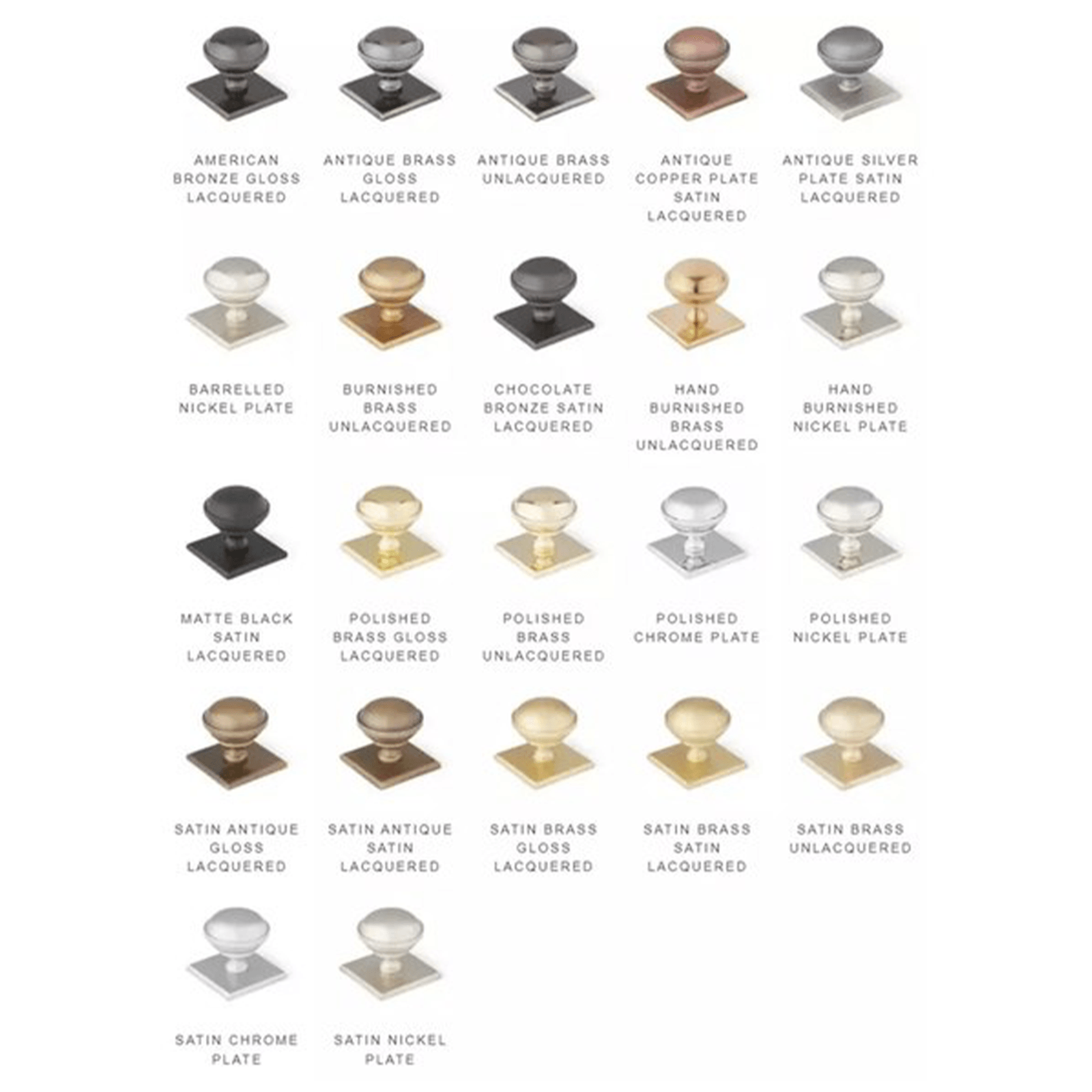 Armac Martin - Digbeth Square Cabinet Knob with Plate gallery detail image