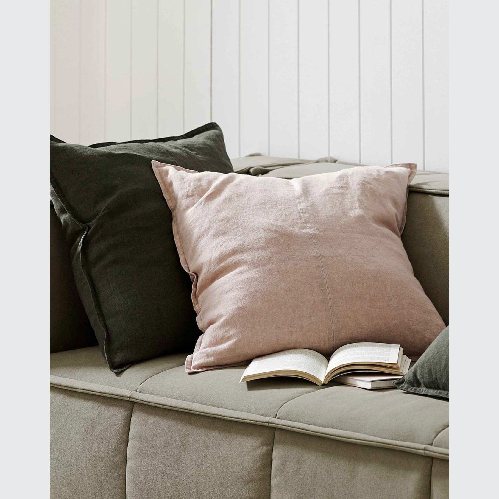 Weave Home European Linen Como Cushion - Blush | Three Sizes gallery detail image