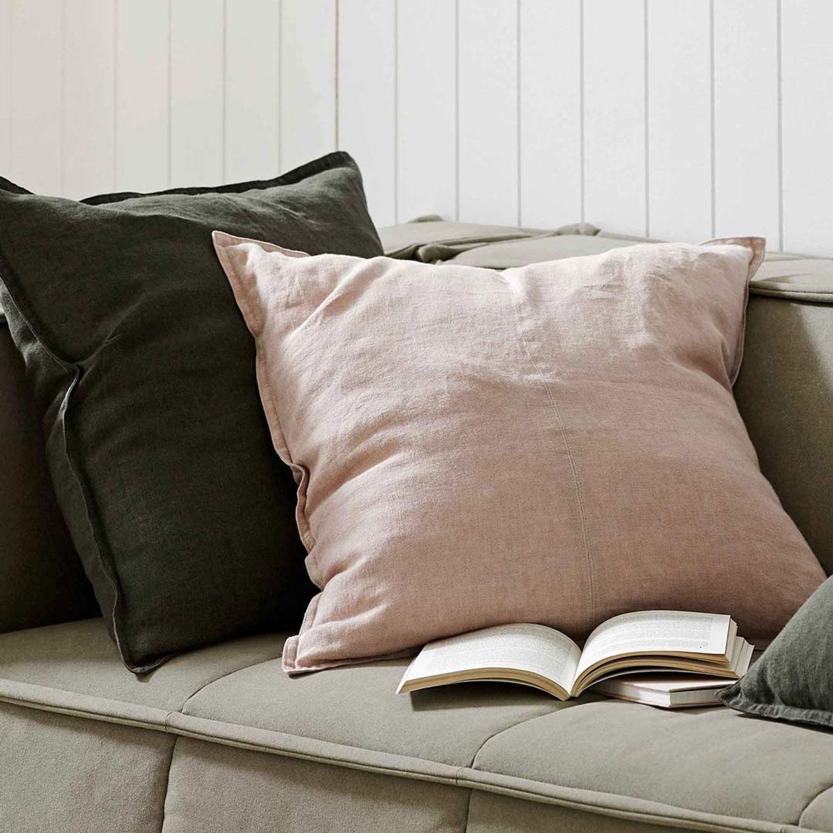 Weave Home European Linen Como Cushion - Blush | Three Sizes gallery detail image