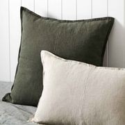 Weave Home European Linen Como Cushion - Khaki | Three Sizes gallery detail image