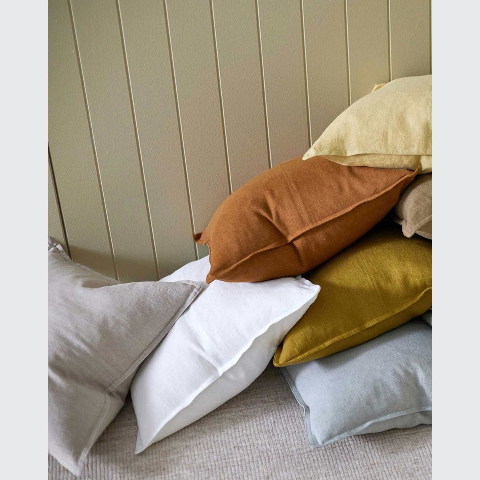 Weave Home European Linen Como Cushion - Snow | Three Sizes gallery detail image