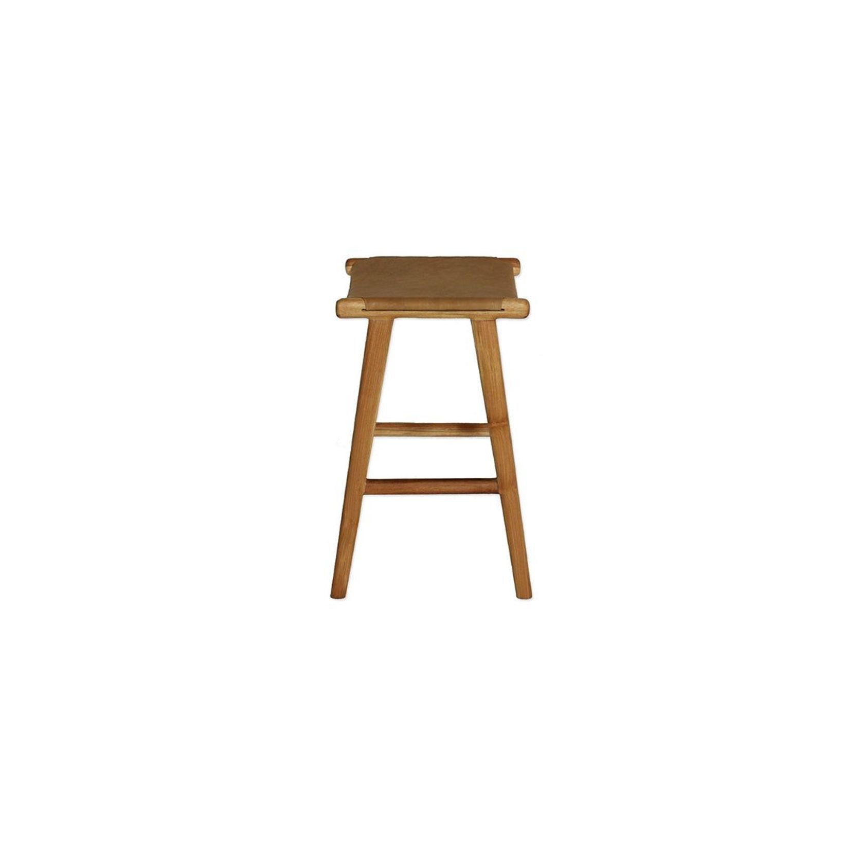 Maya Counter Stool Flat Leather - Tan gallery detail image