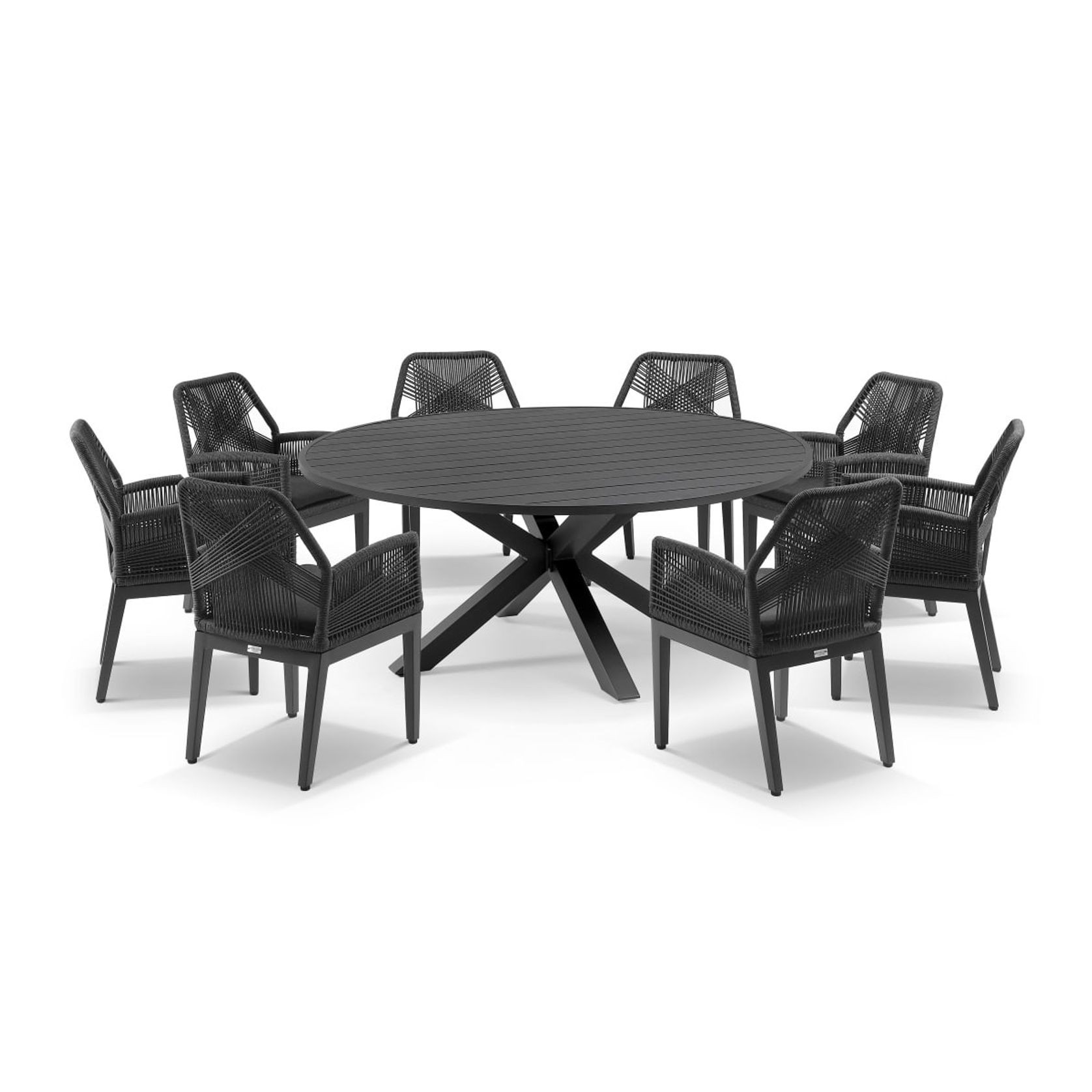 Cove Round Cross Leg Dining Table 180cm | Charcoal gallery detail image