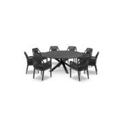 Cove Round Cross Leg Dining Table 180cm | Charcoal gallery detail image