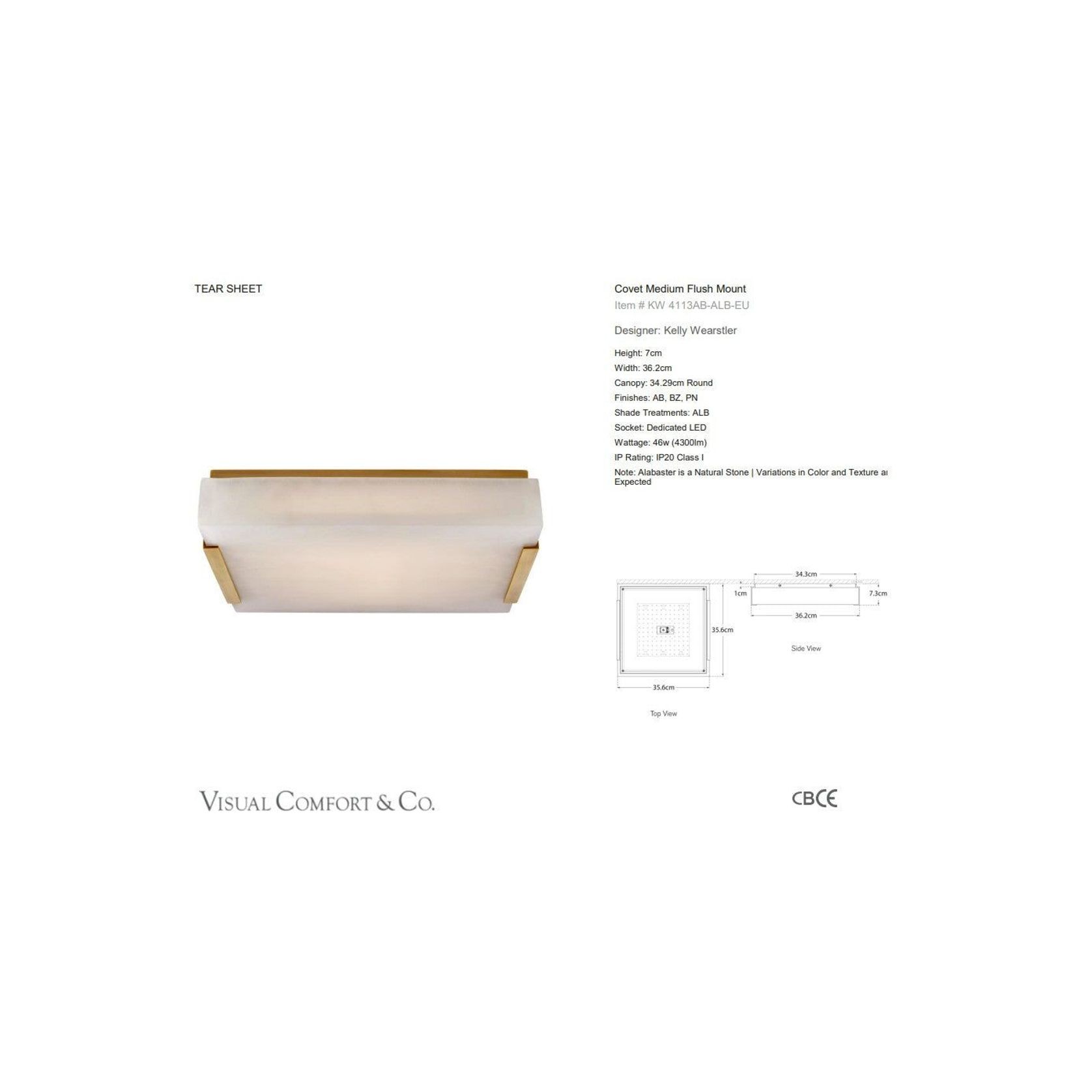 Visual Comfort Kelly Wearstler Covet Medium Flush Mount gallery detail image