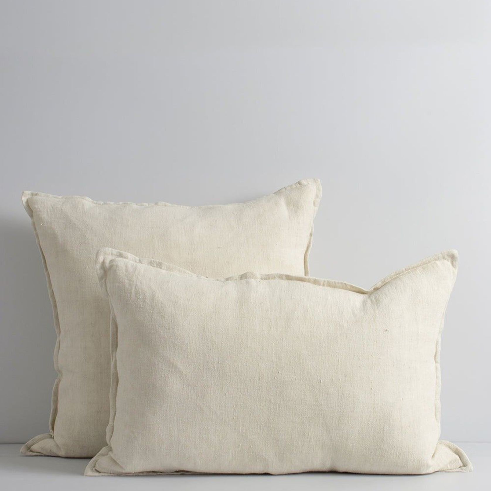 Baya Cassia Handwoven 100% Linen Cushion - Almond | Square gallery detail image