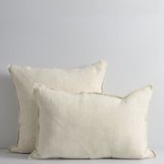 Baya Cassia Handwoven 100% Linen Cushion - Almond | Square gallery detail image