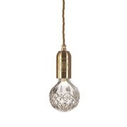 Clear Crystal Bulb Pendant - Brushed Brass gallery detail image